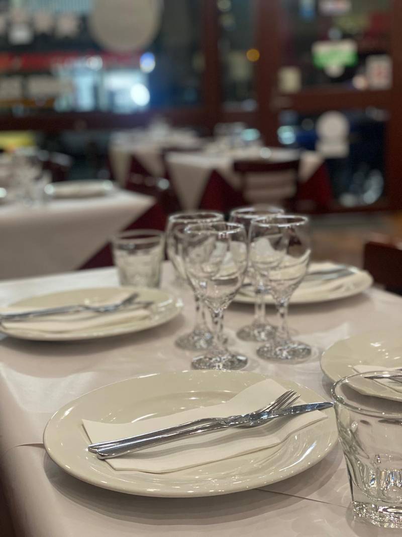Tables set for dinner